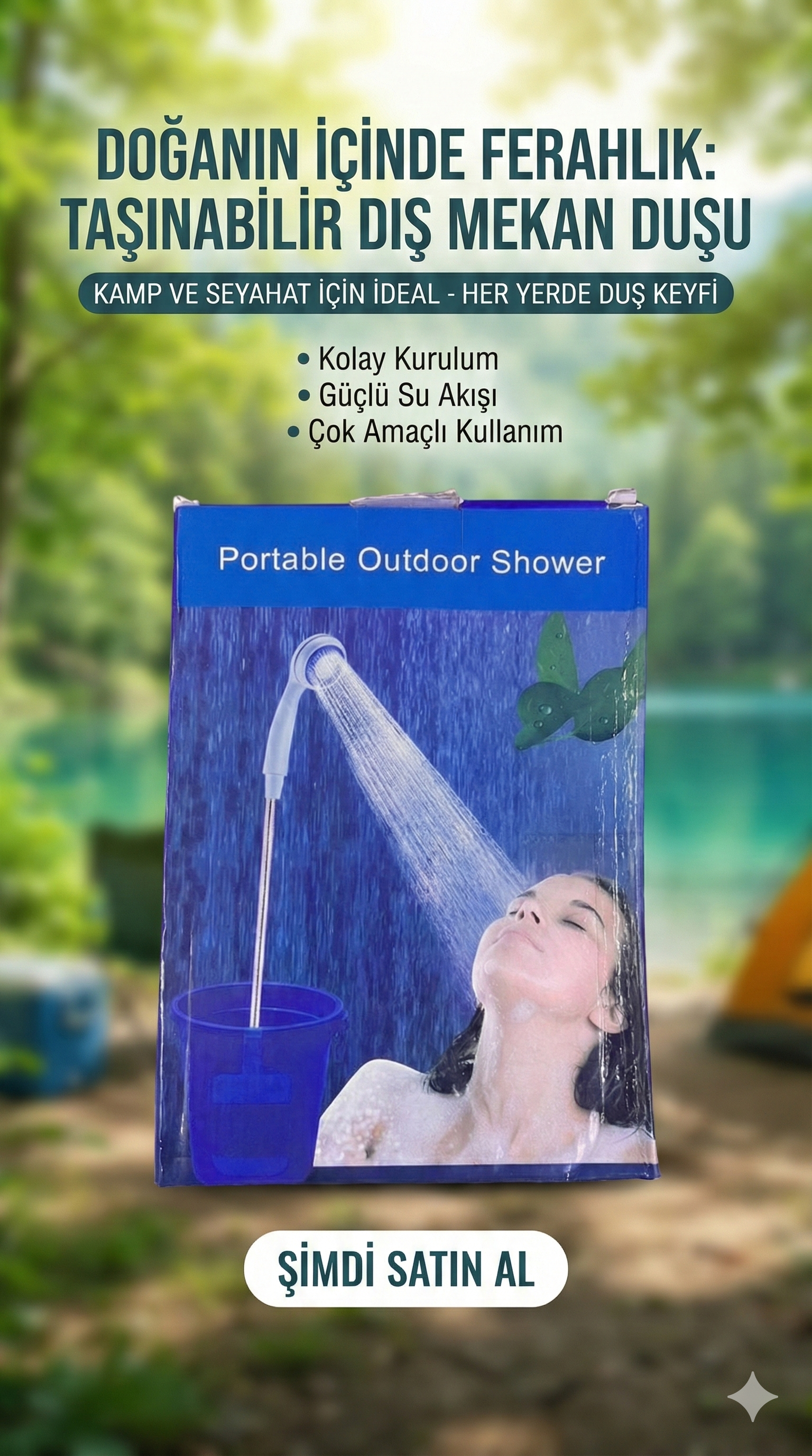 Taşınabilir Şarjlı Seyyar Duş Seti ( Pompa - Hortum - Duş Başlığı ) 